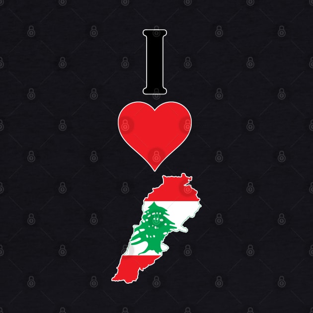 I Heart Lebanon Vertical I Love Lebanese National Flag Map by Sports Stars ⭐⭐⭐⭐⭐